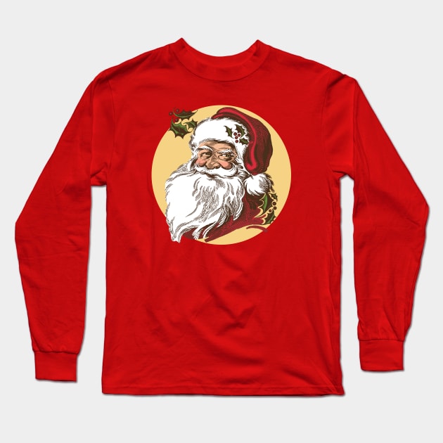 Santa Claus Portrait Long Sleeve T-Shirt by RTROstock